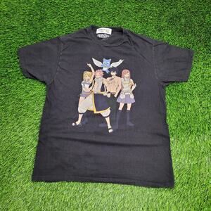 Fairy-Tail Anime Shirt M/L 21x27 Natsu Lucy Gray Ezra Graphic Manga Cotton Tee